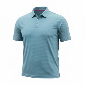 Stylish Maelreg Teal Striped Polo Shirt for Men